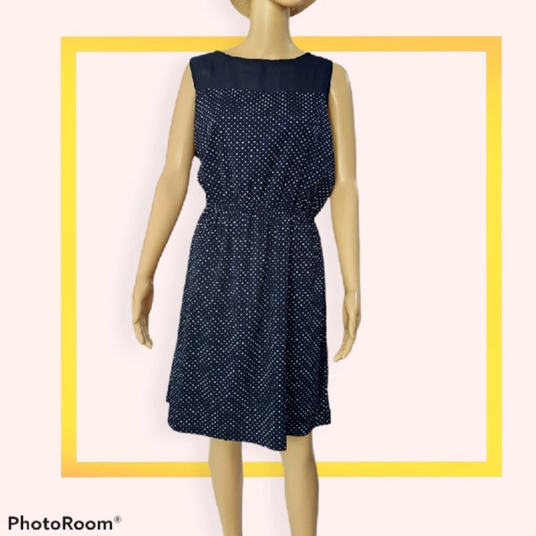 Sheath Spotted Dress - XXL, Navy