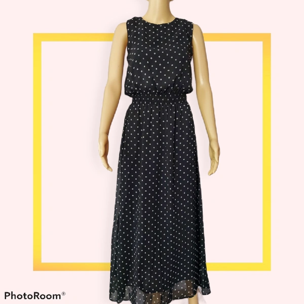 Polka-dot Dress - S, Black