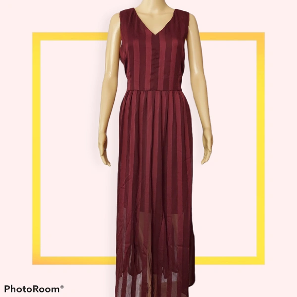 A Line Dress - L, Maroon 