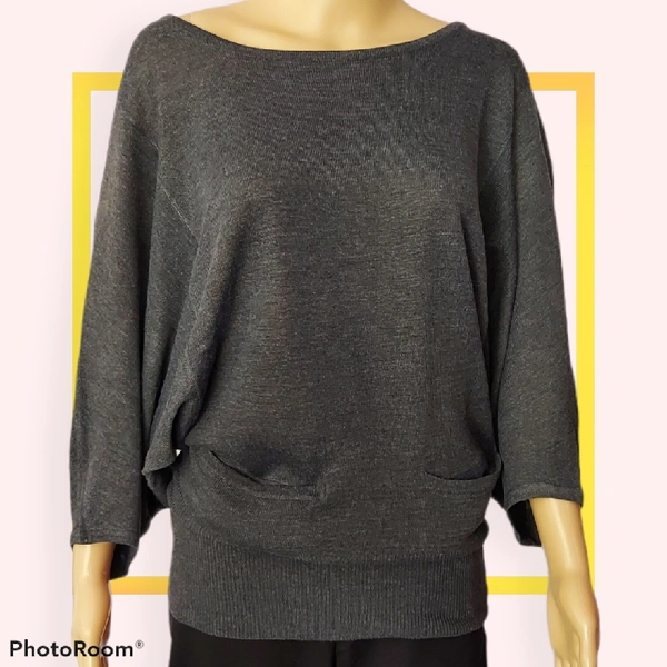 Butterfly Sleeve Top - M, Grey