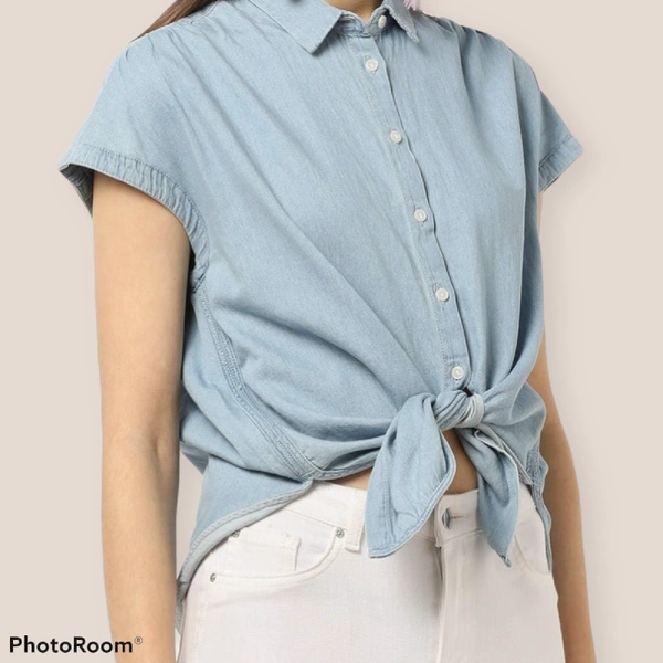 Denim Shirt - S, Blue