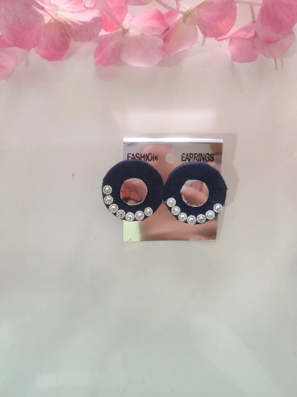 Blue Stud Earrings  - Navy Blue
