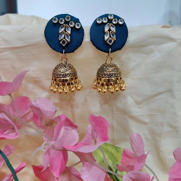 Teal Jhumkas - Teal