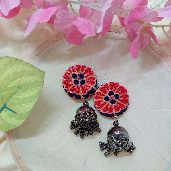 Floral Jhumkas - Wild Watermelon