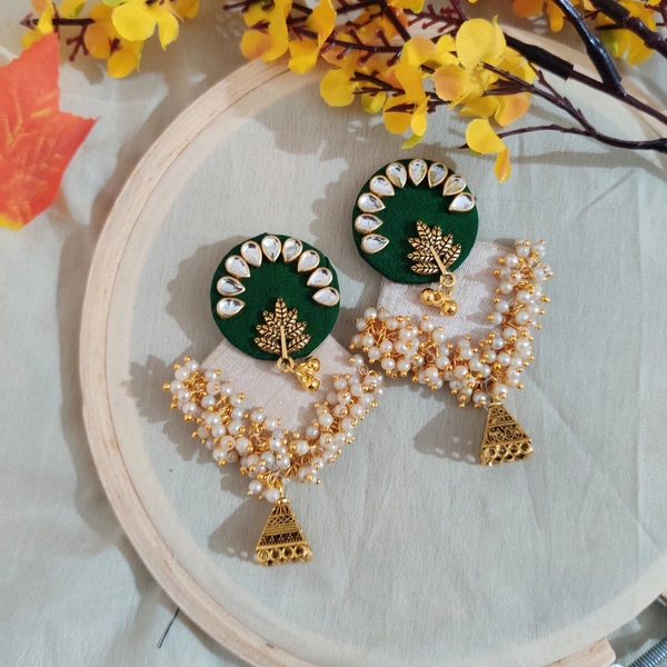 Mehendi Earrings  - Green