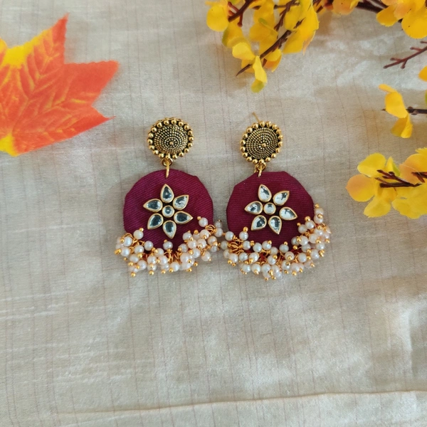 Flower Danglers  - Maroon