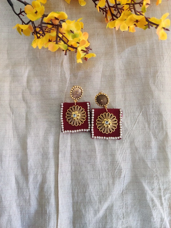 Flower Danglers  - Maroon