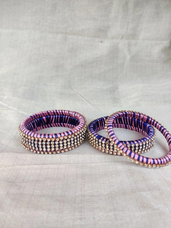 Diamond Two Colour Bangles Set - Pigment Indigo, 2.2