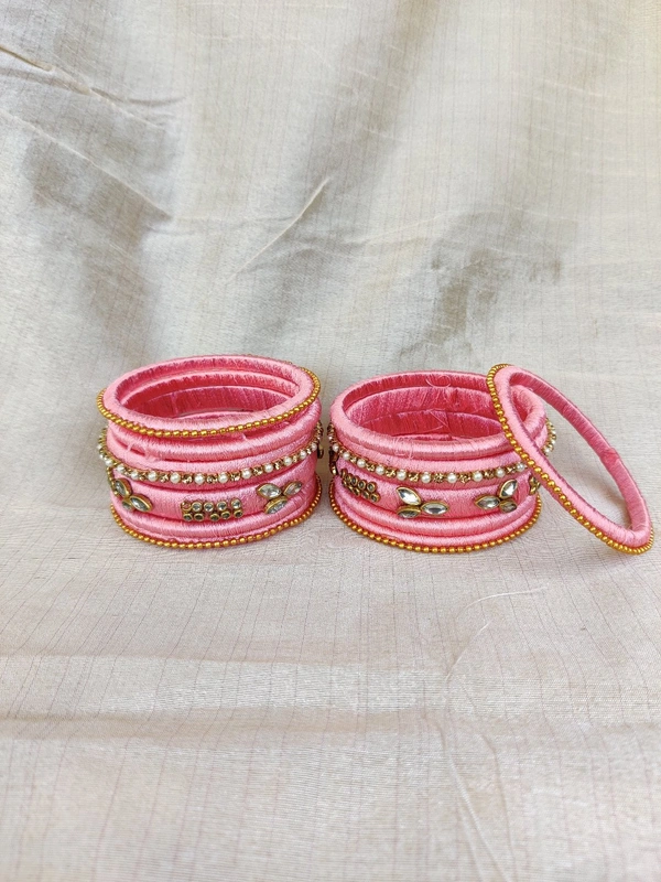 Bangle Set Kundan - Pink, 2.6