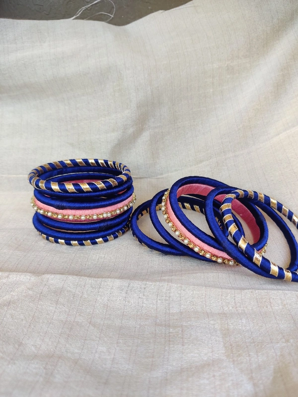 Bangle Set Multi Colour  - Navy Blue, 2.4