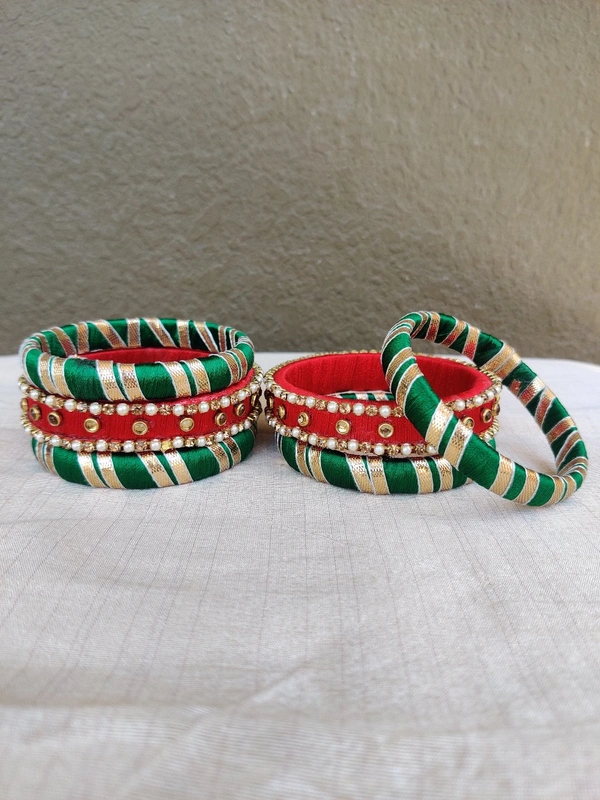 Bangle Set Multi Colour  - Red, 2.4