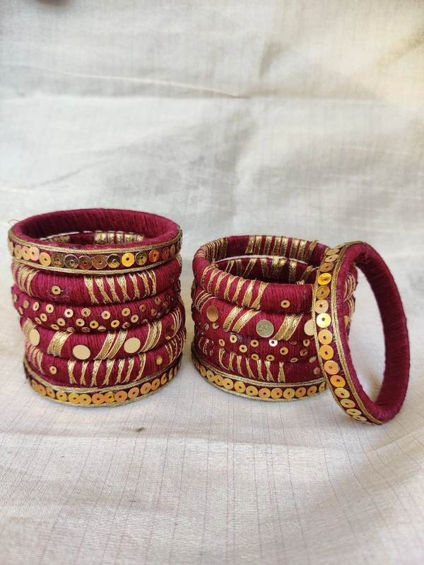 Bangle Set  - Maroon, 2.6