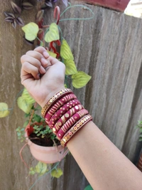 Bangle Set  - Maroon, 2.6