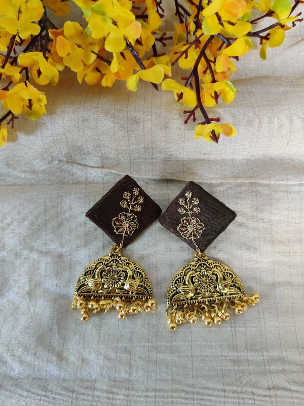 Mehendi Earrings  - Green