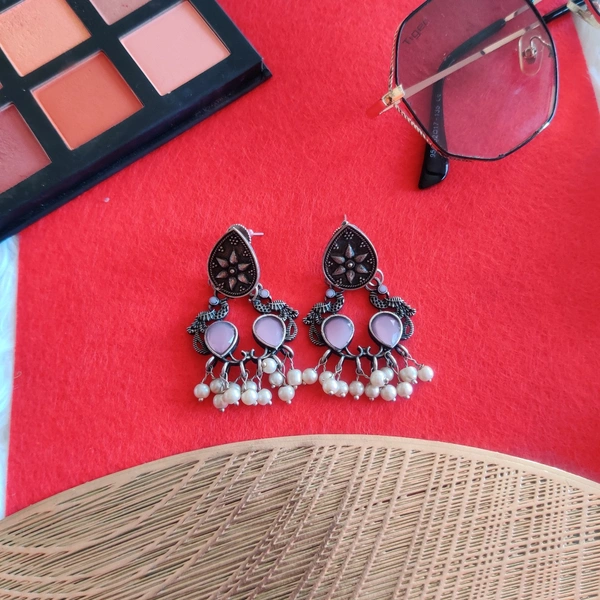 Peacock Studs - Pink