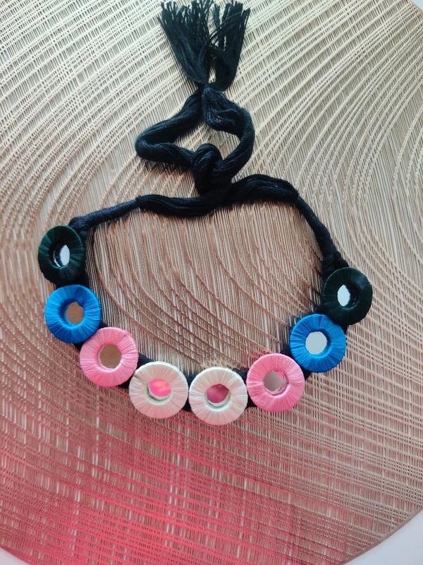 Embroidery Mirror Thread Chokers  - Black