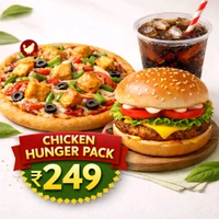 🔴Foodie Pack 3 in 1 Combo: PIZZA + BURGER + COLDDRINK @GKB SPECIAL