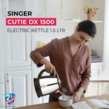 Singer Cutie DX Electric Kettle 1.5 Liter Stainless Steel, 1500watts - Black, Silver