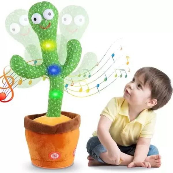 Dancing cactus Toy Talking Repeat Singing Toy 120 Songs (Green)  (Green)