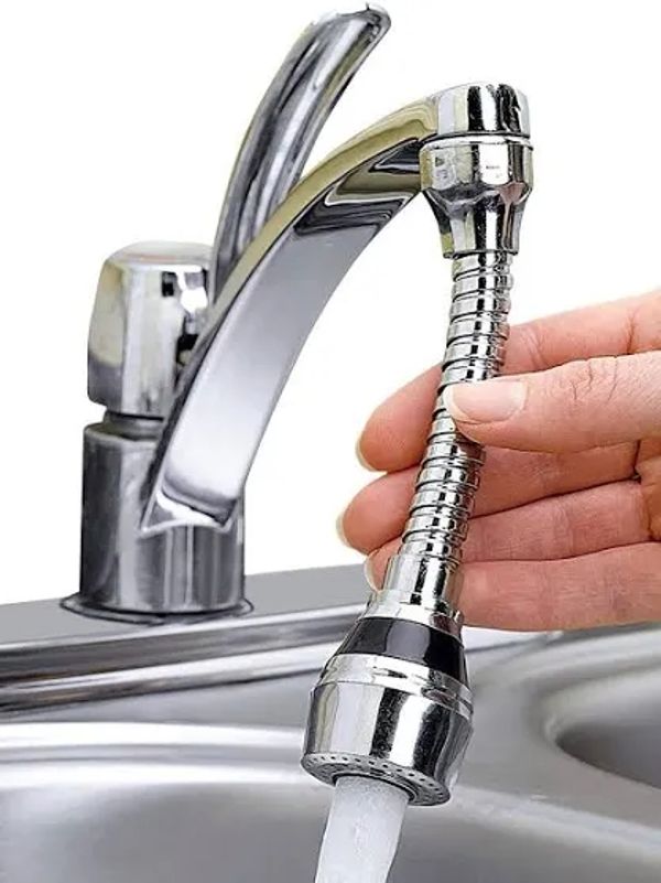 Turbo Flex FILPO Sprayer Attachment Adjustable Faucet 360 Rotate Flexible Kitchen Water Shrunk Tap Nozzle (White)
