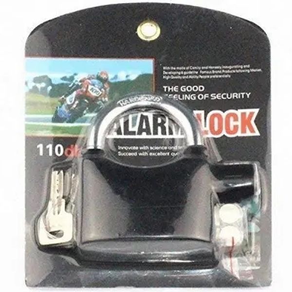 SUPER GADGETS Alarm Padlock Electronic Alarm Lock 110db Siren for Bicycle Motorcycle Door Gate Bike (Black)