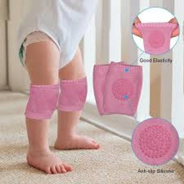 Super Gadgets Baby Knee Pads for Crawling/Elbow Safety Protector/Stretchable Anti-Slip Padded Elastic Soft Cotton Breathable Comfortable Cap Leg Warmer Support Protector (Pack of 1 Pair)