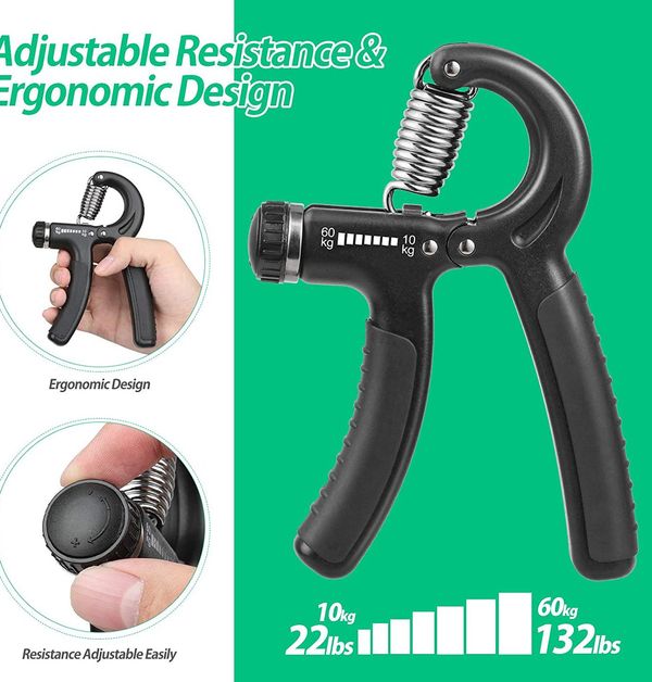 Hand Grip Strengthener, Adjustable Resistance 22-132Lbs ( 10-60kg ), Non-Slip Gripper, Perfect for Musicians Athletes and Hand Rehabilitation Exercising