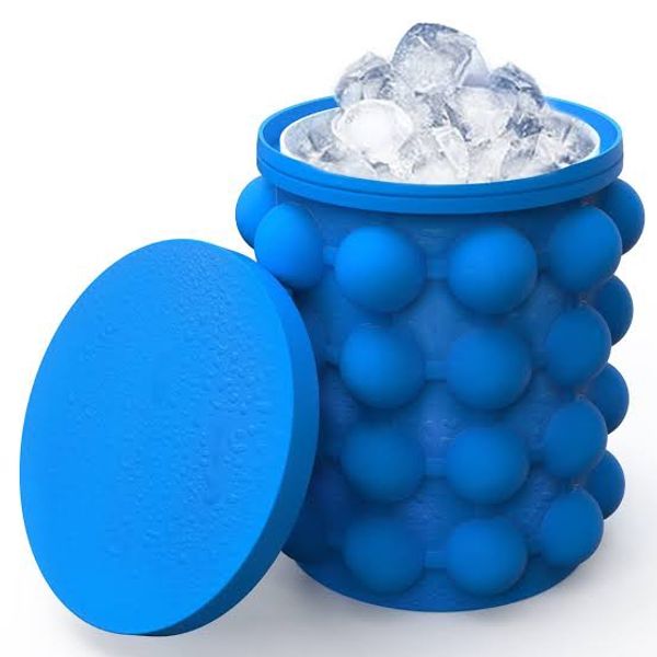 Silicone Reusable Silicon ICE Cube Bag Maker Cubes Ball Save Wine Gel Space Genie Bucket ICE Bucket (Blue)58%off