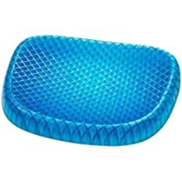 Silicone Rubber Soft Cushion Seat Pillow, Seat Cushion Pad Pressure Sore Relief Ultimate Breathable Design Gel Comfort, Blue (Gel Memory Foam)