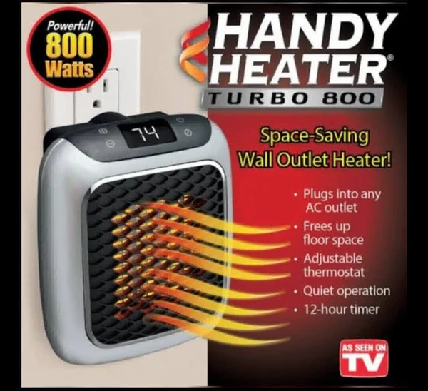 Super Gadgets Handy Heater Turbo, Personal Electric Ceramic Space Heater, 800 Watts. New