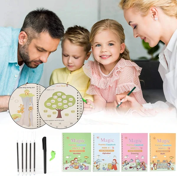 Children Magic Writing Books with Pen (set of 4 pcs)