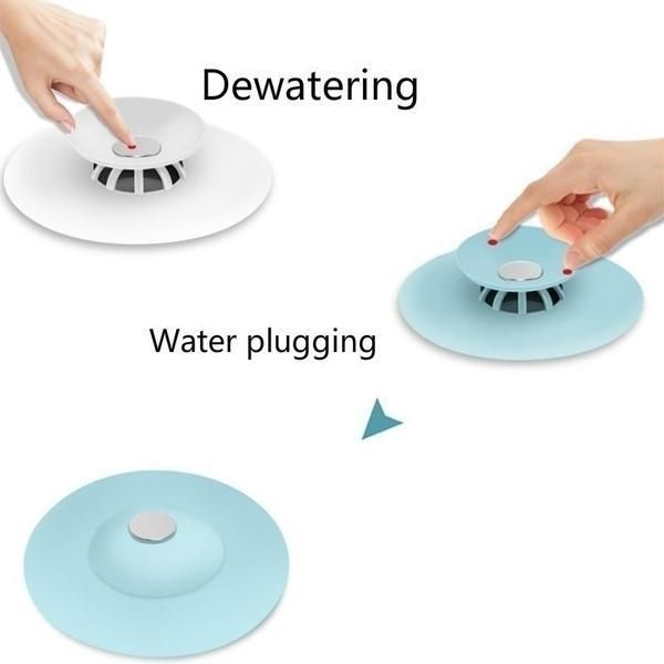 CREATIVE 2-IN-1 SILICONE SEWER SINK SEALER COVER DRAINER (MULTICOLOR)