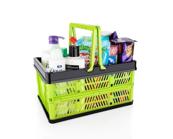 FOLDING SHOPPING PORTABLE STORAGE BASKET