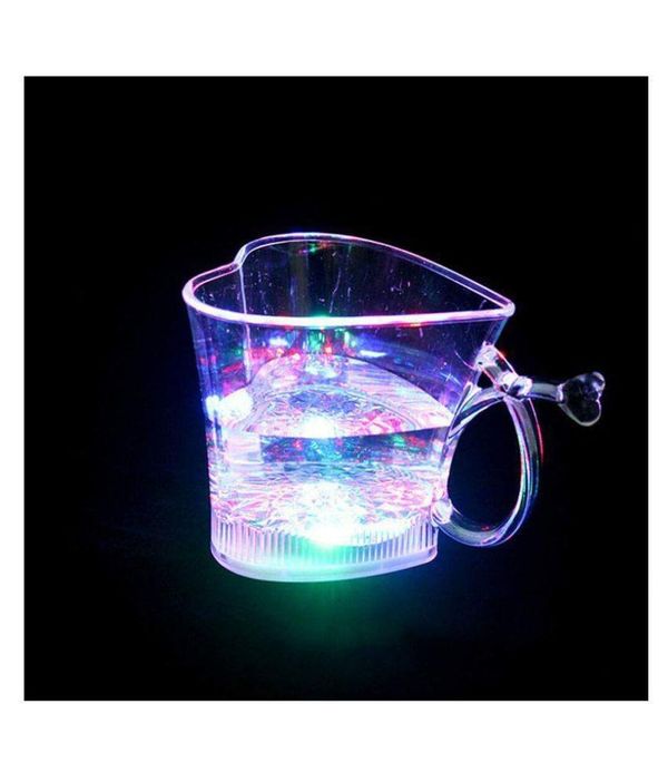 HEART SHAPE ACTIVATED BLINKING LED GLASS CUP