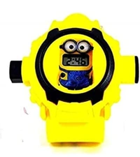 Digital 24 Projector Minions Cartoon Character Watch for Boys & Girls (Yellow) - Yellow