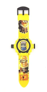 Digital 24 Projector Minions Cartoon Character Watch for Boys & Girls (Yellow) - Yellow