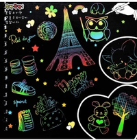 A4 Drawing Book 10 Pages Rainbow Scratch Paper Notes Scratch Art Activity Books 10.5 X 7.5 inches Scratch Magic Doodle Note Pad for Kids Arts and Crafts Perfect Travel Activity - 2, A4