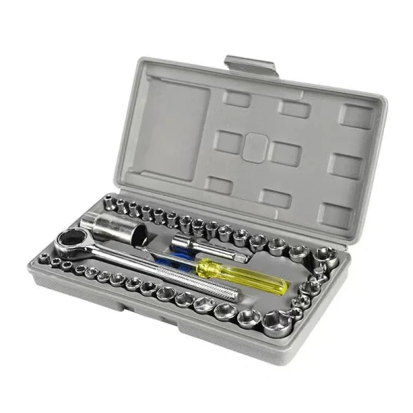 40-Piece SAE & Metric Performance Tool Socket & Wrench Set — Complete Tool Kit
