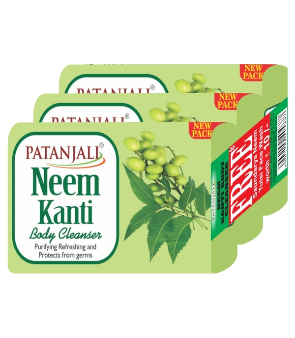 Patanjali Body Cleanser (150gm×3) - 450gm, Neem Kanti