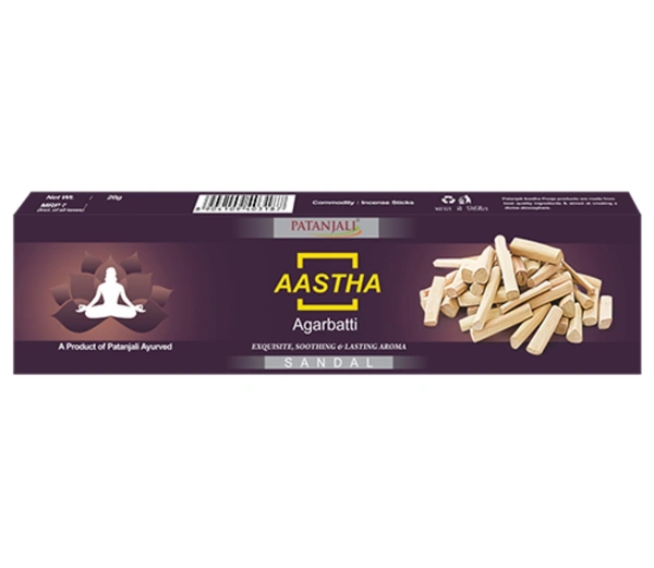 Patanjali  Aastha Agarbatti Sandal - 75gm×12units