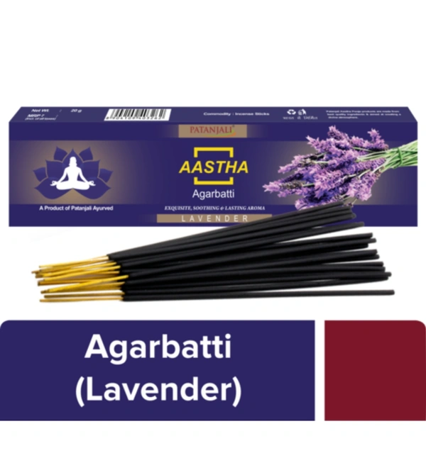 Patanjali  Aastha Agarbatti Lavender - 20gm×12units
