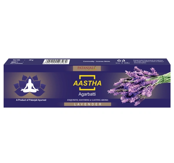 Patanjali  Aastha Agarbatti Lavender - 20gm×12units