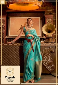Raj Tex Kushita Silk Saree - Gray, Free Size