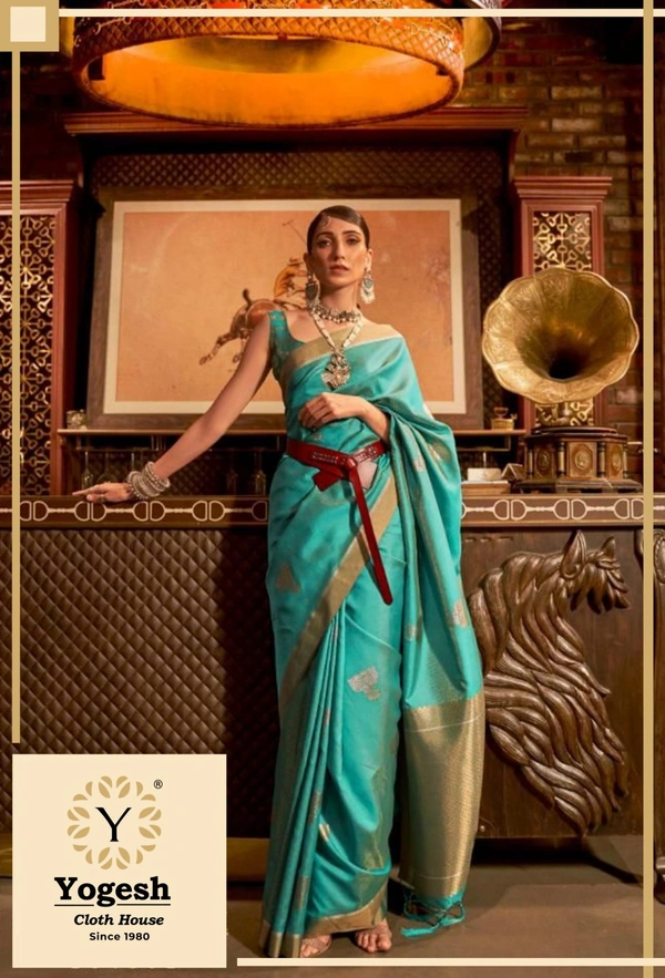 Raj Tex Kushita Silk Saree - Gray, Free Size