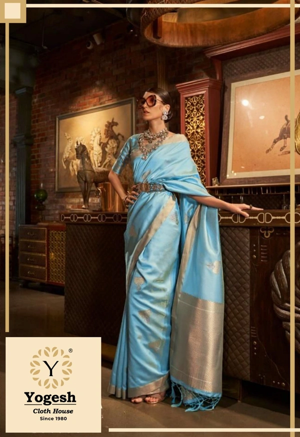 Raj Tex Kushita Silk Saree - Gray, Free Size