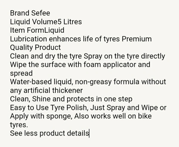 Sefee tyre shiner/5/Li. - Electric Violet, 4/8/12