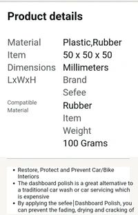 Sefee dashboard polish Premium quality 500 Ml. - Silver, 2/4/7