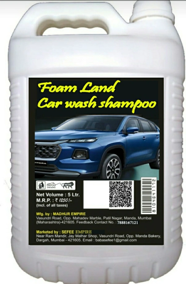 Sefee Car Shampoo 5 kg | Produces Thick Colour Foam - Blue, 4/8(12