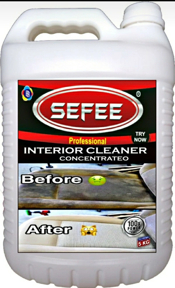 Sefee Car Interior Cleaner 5 Kg | Concentrated | All In One | For Upholstery, Vinyl, Rexine, Leather, Ceiling, Door Panels, Dashboard & Foot Matts |  CAN - Salomie, 4/8/12
