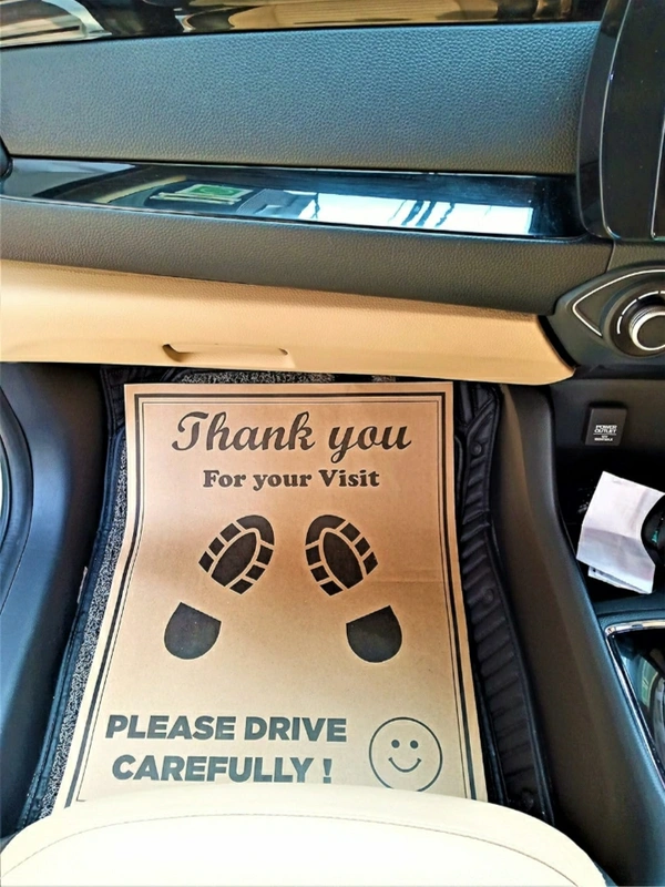 (Pack Of 25)Paper Disposable Universal Size Car Foot Mat for All Cars, (Brown, 18 x 23 Inches)  - Salomie